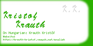 kristof krauth business card