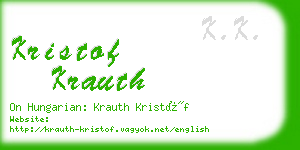 kristof krauth business card